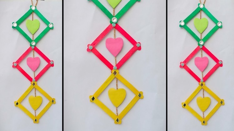 DIY : Ice-cream Stick Craft | How to Make Wall Hanging With Popsicle stick | Wall decor ideas