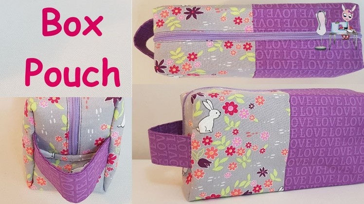 #DIY Lined Box Pouch With Handle | Tutorial