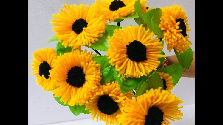 DIY | Woolen Craft Idea Sunflower Making | *EASY & SIMPLE*