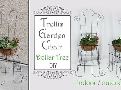 Dollar Tree Trellis Garden Chair DIY. Garden DIY. Patio Decor DIY