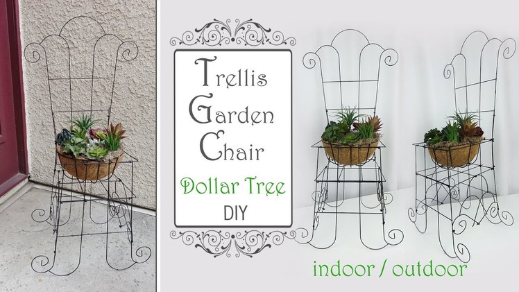 Dollar Tree Trellis Garden Chair DIY. Garden DIY. Patio Decor DIY