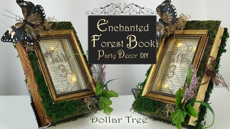 Enchanted Fairy Book DIY. Woodland Pary Decor. Dollar Tree Party DIY