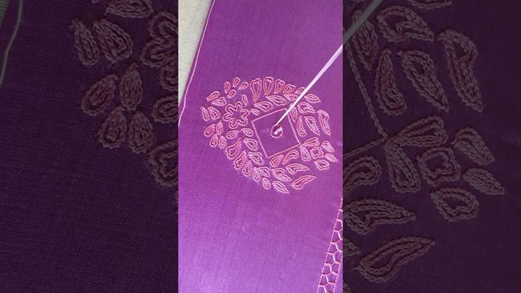 French knot design on a saree