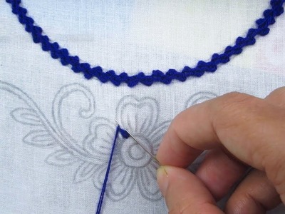 Hand Embroidery, Easy Neck Design for Dresses, Neck Line Embroidery