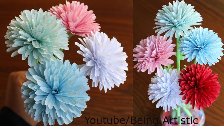 How To Make Paper Flower Chrysanthemum -  DIY Flower - Paper Flower -Paper Craft