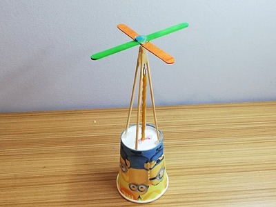 Ice Cream Stick Easy Craft- How To Make HELICOPTER-DIY HELICOPTER Using CUPS - Recycling Crafts
