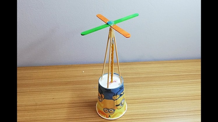 Ice Cream Stick Easy Craft- How To Make HELICOPTER-DIY HELICOPTER Using CUPS - Recycling Crafts