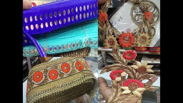 Lace ,Patch , Aari work,stone,Embroidery ,hanging store at sowcarpet. Wholesale shop in parr