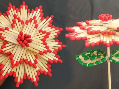 Matchstick flower। Matchstick art and craft।৷ how to make matchstick flower.