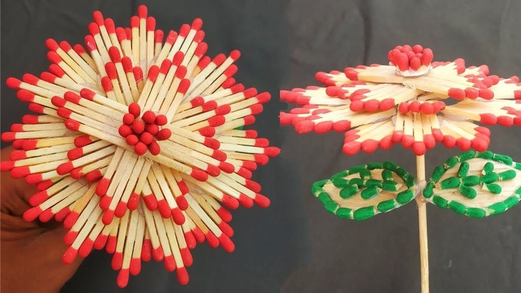 Matchstick flower। Matchstick art and craft।৷ how to make matchstick flower.