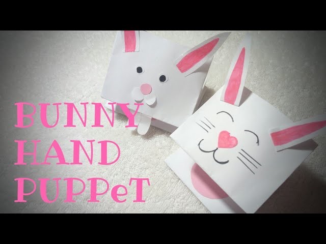 Paper bunny hand puppet????????.craft for Kids