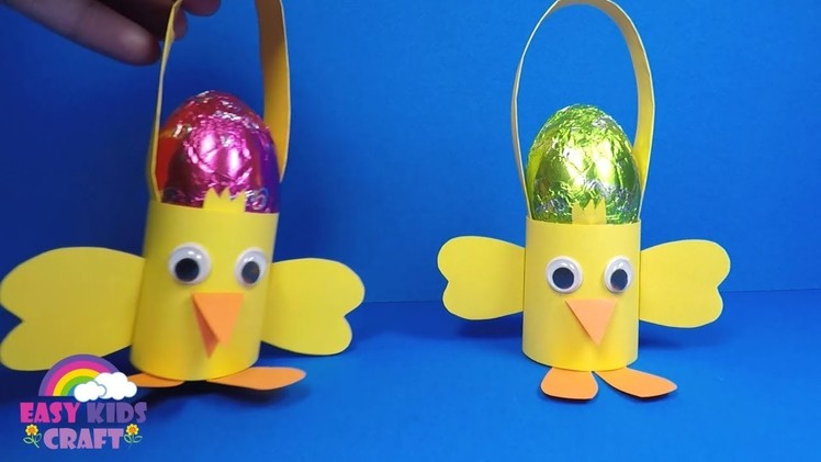 Paper Chick Easter Egg Basket | Paper Craft for Kids