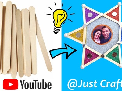 Popsicle Stick Photo Frame | Wall Hanging from Ice Cream Sticks | Just Craft