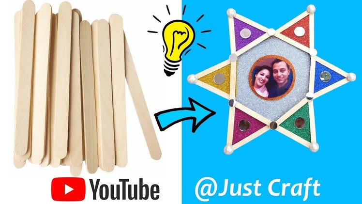 Popsicle Stick Photo Frame | Wall Hanging from Ice Cream Sticks | Just Craft