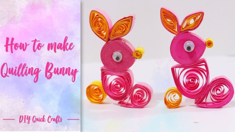 Quilling bunny for kids | Rabbit Craft for Kids | for Easter day decoration