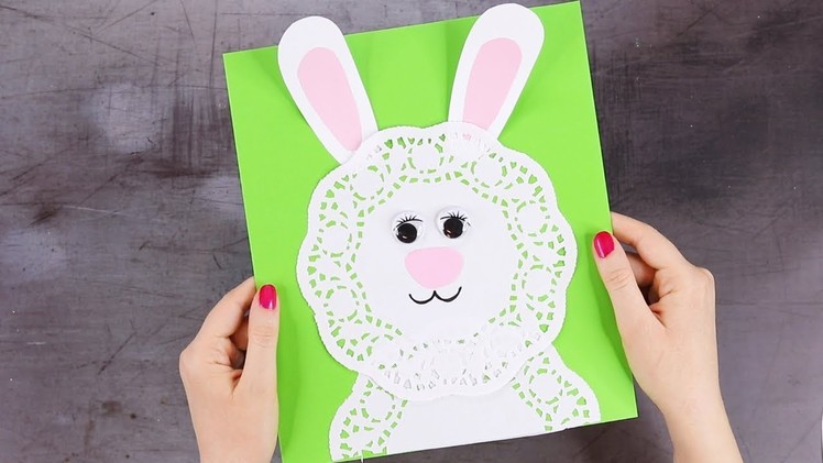 SIMPLE DOILY BUNNY CRAFT - Easter Craft Idea for Kids