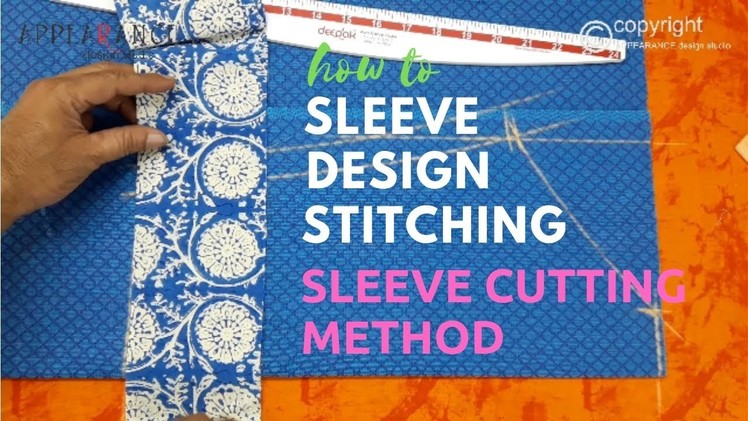 Sleeve cutting method and sleeve design stitching