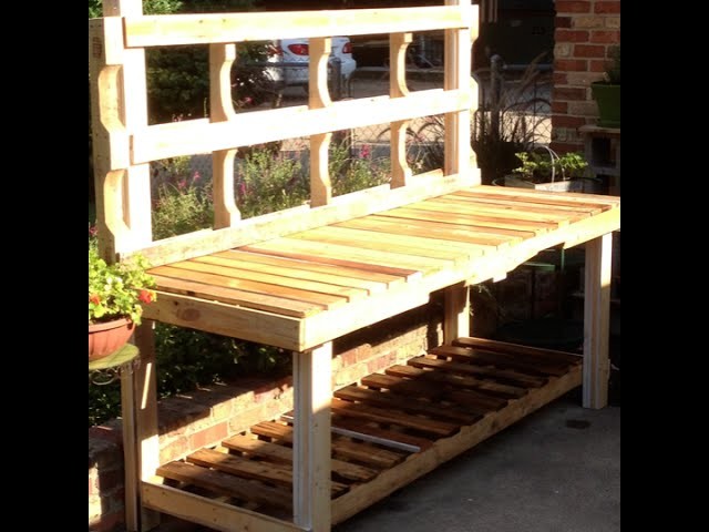 Using pallets to build a potting bench