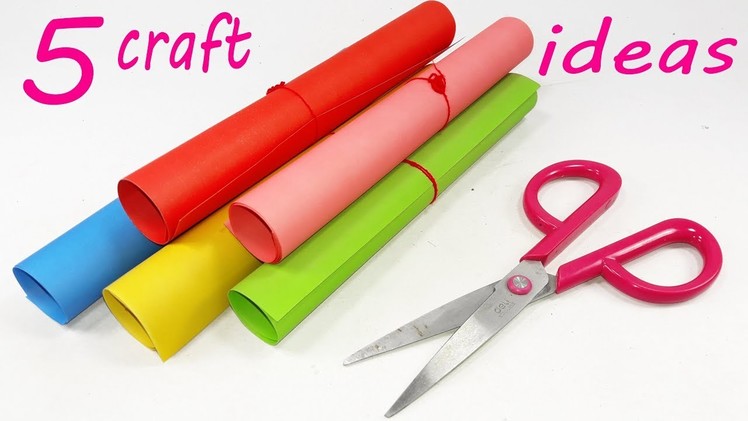 5 Awesome Craft Ideas With Colour paper | Ideas with Paper | Paper art and crafts