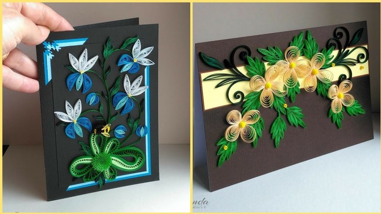 Beautiful Handmade Quilling Flowers Cards || Paper Flowers || Diy Paper Craft
