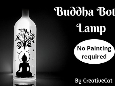Buddha Bottle Lamp.Bottle art.Wine bottle craft.art and craft.Altered bottle