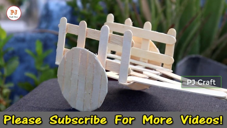 DIY CRAFT | Make Bullock Cart | Pop Stick Craft | PJ Craft