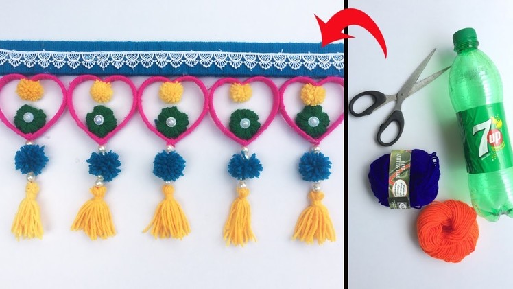 DIY easy door hanging | Woolen door hanging | Wall hanging craft | Toran making | Hand Embroidery