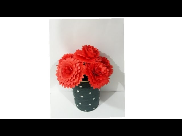 DIY Tin craft.How to make a beautiful flower vase with tin.Craft with waste material