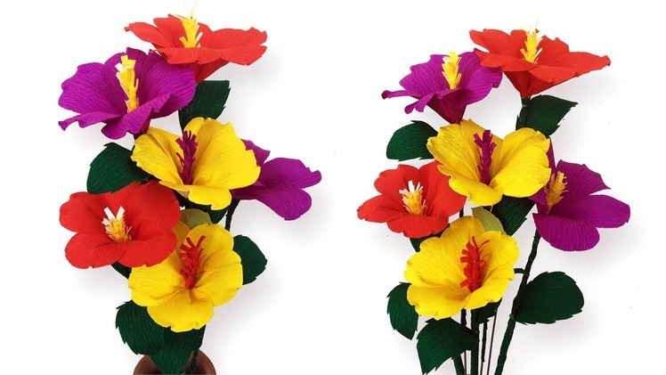 Easy & Beautiful Crepe Paper Flowers | Handmade Craft | Som's Happy Craft