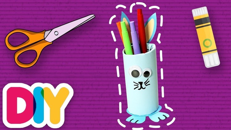 Fast-n-Easy | BUNNY Pencil Case ???? Paper Roll Craft  | DIY Arts & Crafts for Kids