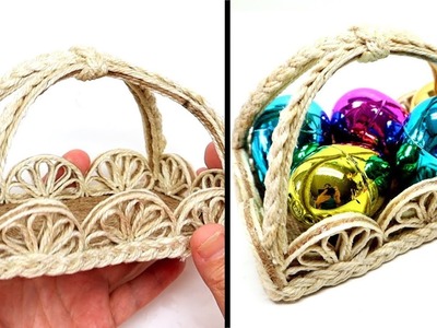 Handmade Basket LEMON from Jute|Twine Art and Craft Ideas