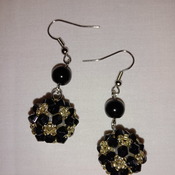 Handmade Black Pearl Golden Earrings