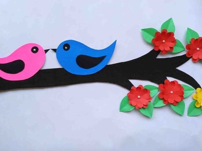 Love birds wall hanging. DIY paper craft ideas. DIY room decor