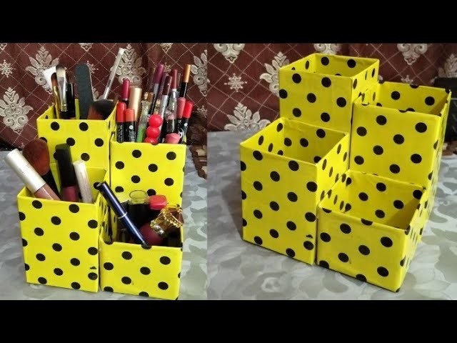 Makeup organizer from empty boxes |Art and craft | easy and cute diy