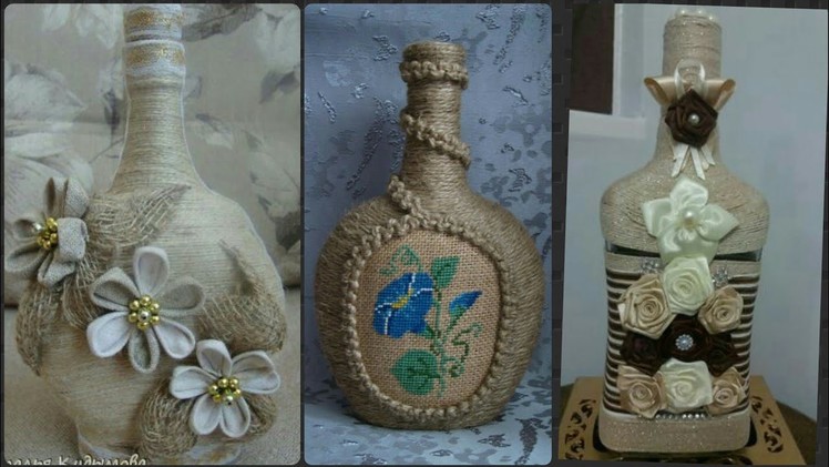 New Jute Craft Bottle Decoration Ideas.