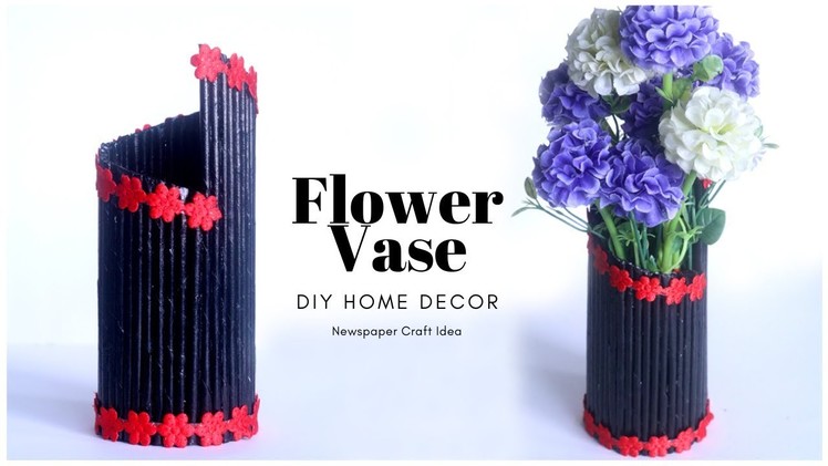 Newspaper Flower Vase | DIY Home Decor | Newspaper Craft Ideas | Recycled Craft Ideas