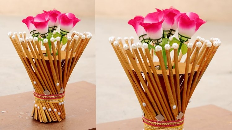 Newspaper flower vase | flower vase making | newspaper craft - #DIY