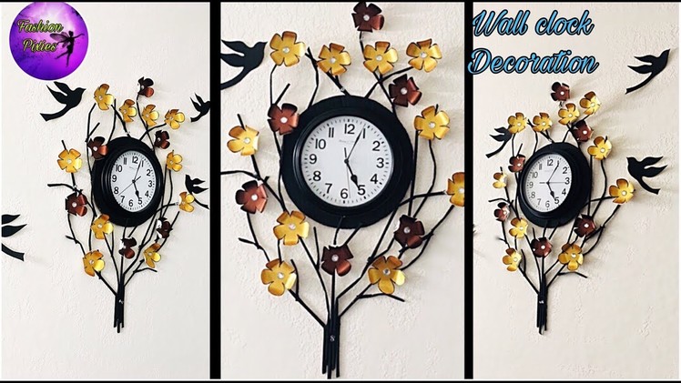 Wall clock decoration. diy wall hanging. fashion pixies. craft. paper craft.paper flowers