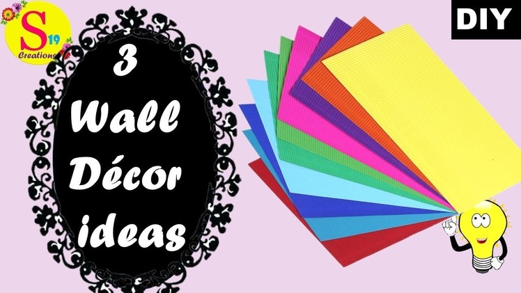 3 wall decor ideas with paper | easy 5 minute decor ideas | diy room decor 2019 easy |