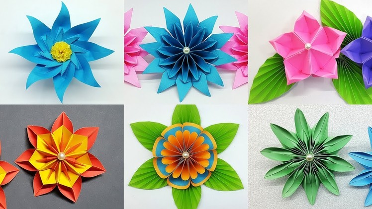 6 Easy Paper Flowers Making Tutorial | DIY Flower Crafts