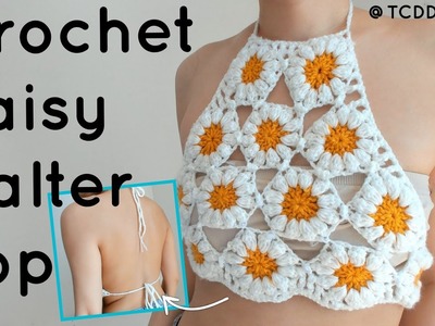 Crochet Daisy Halter Top | Tutorial DIY