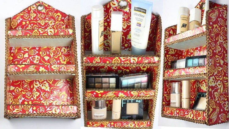 DIY Cardboard Makeup Organiser Making at Home I DIY Best Out of Waste Craft I Creative Diaries