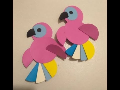 DIY Crafts for Kids - Paper Birds - Paper parrot - Tutorial !