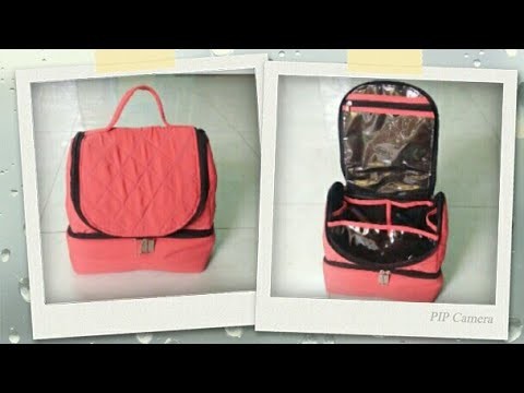 DIY : Double Portion Designer Cosmetic Bag Tutorial By Anamika Mishra. . 