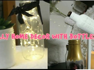 DIY home decor with glass bottles | Bedroom decor