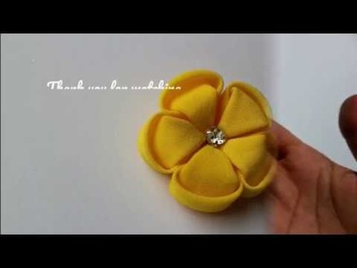 DIY - Kanzashi Flower Yellow Blink | Kreasi Bunga Kanzashi