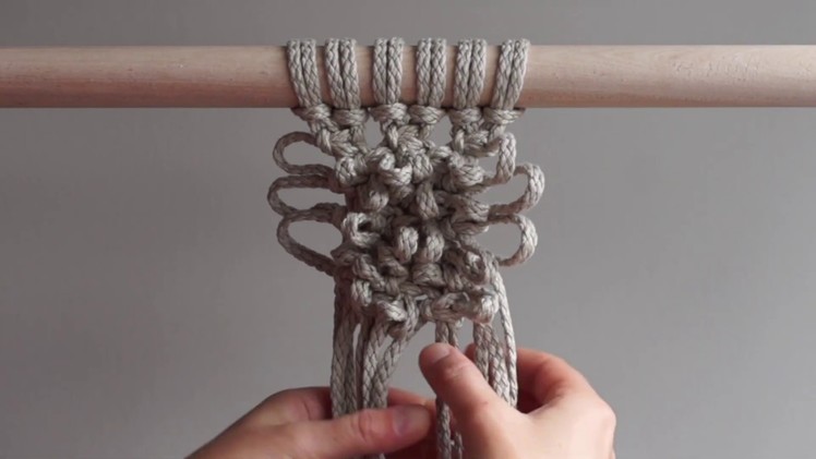 DIY Macrame Tutorial - Square Knots with Picots Pattern