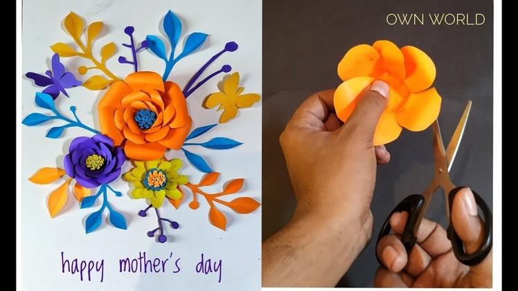 DIY Mother's Day card. Mother's Day card making. Flower card for Mom