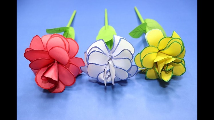 DIY Paper Flowers | Paper Flower Making | How to Make Origami Flowers | Paper Flower Stick
