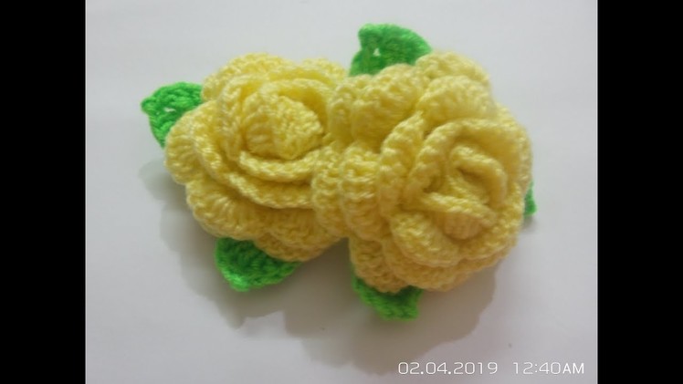DIY Tutorial:Crochet Rose Flower| How to crochet Rose flower